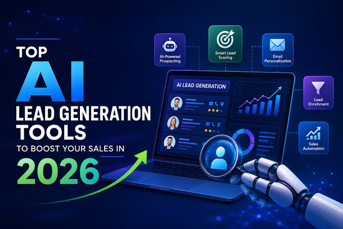 AI lead generation tools to boost sales in 2026, featuring AI-powered prospecting, lead scoring, email personalization, lead enrichment, and sales automation.